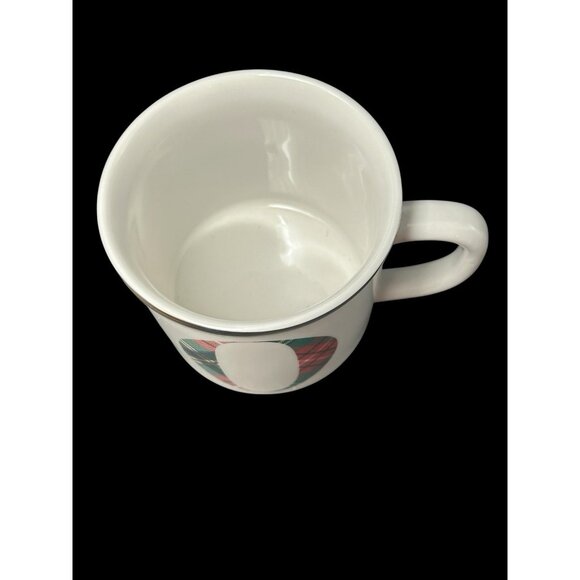 Pottery Barn Stewart Plaid "O" Monogram Holiday Coffee Mug Retired 2017 - Picture 2 of 7